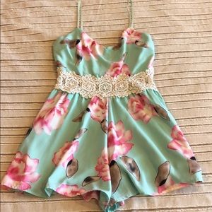 Floral & Lace Boutique Romper